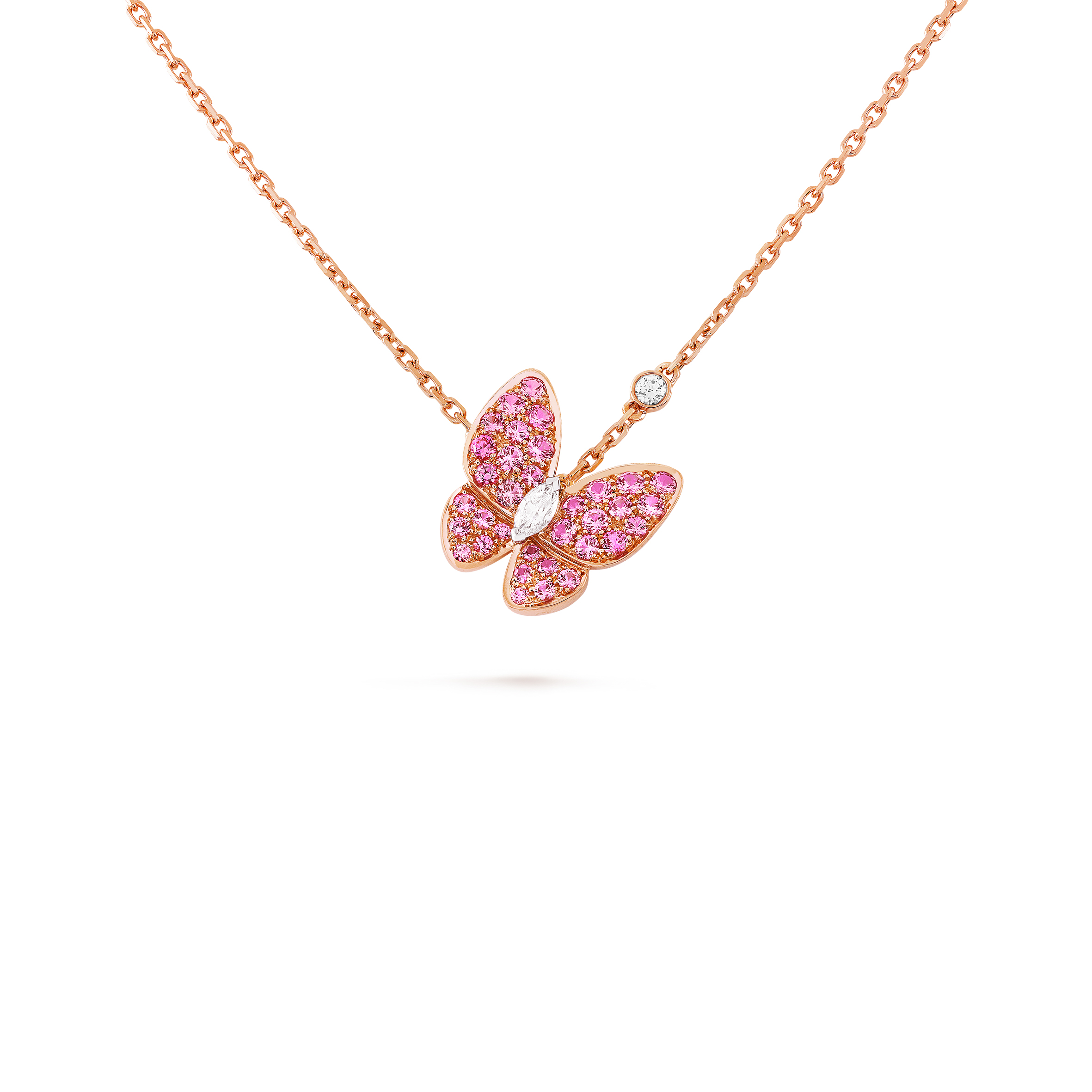 VAN CLEEF ARPELS TWO BUTTERFLY PENDANT VCARO3M200 